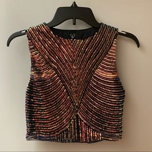 NWOT Windsor Sparkly Sequin Crop Top